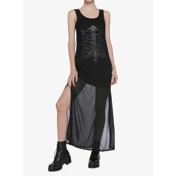 Hot Topic Dresses Mesh Ribcage Maxi Dress Poshmark